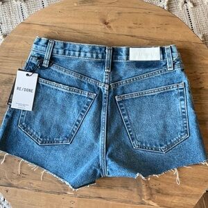 Re/Done Blue Jean Shorts Distressed Cut-Off Style 26
